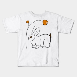 Minimal rabbit with flower Kids T-Shirt